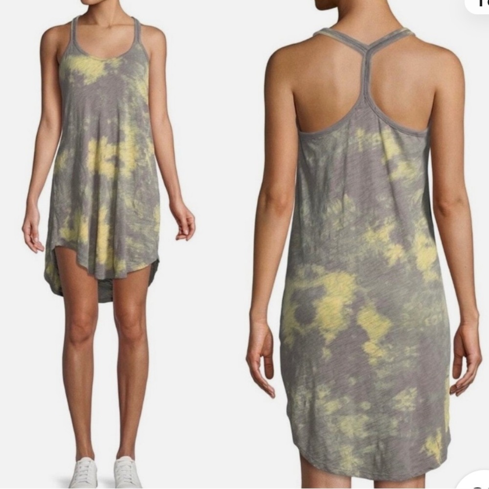 ATM Anthony Thomas Melillo Dusty Mauve with Yellow Tie Dye Dress Size Small
